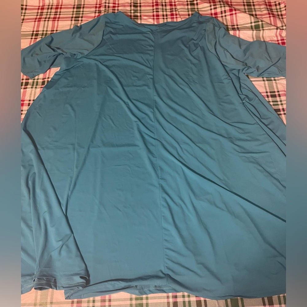Women’s Roaman’s Shirt Dress Plus Size 4X 34/36 Teal New